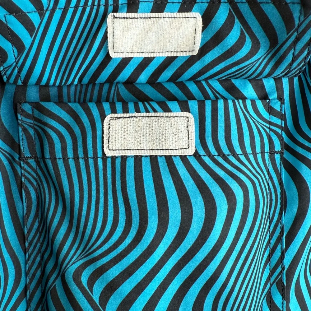 Psycho Bunny Swim Trunks 3XL Blue Wave Print Board Shorts Big & Tall Psychedelic